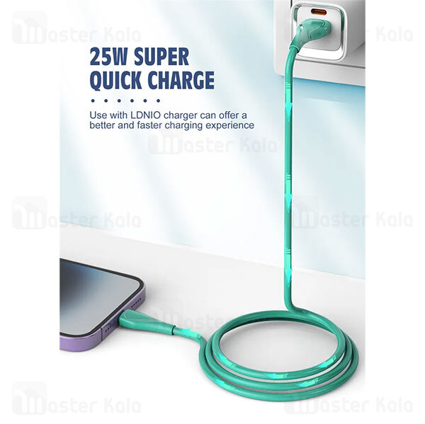 کابل Type C الدینیو LDNIO LS612 به طول 2 متر توان 25 وات